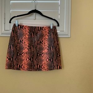 Alice and Olivia Snakeskin Mini Skirt